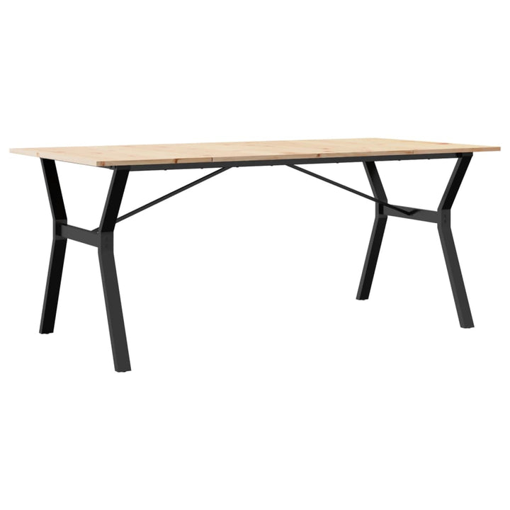 spisebord 180x90x75 cm Y-stel massivt fyrretræ og stål