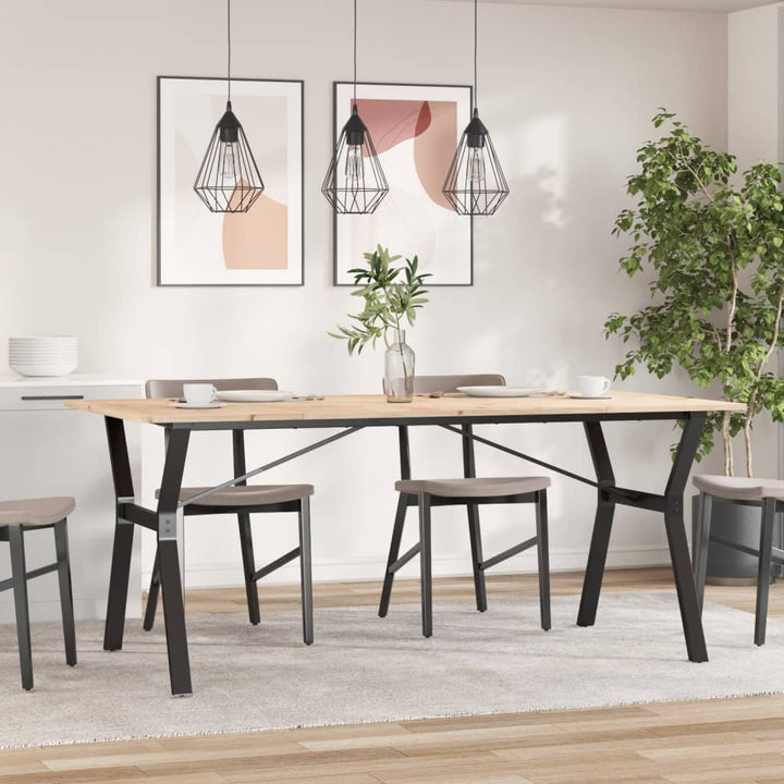 spisebord 180x90x75 cm Y-stel massivt fyrretræ og stål