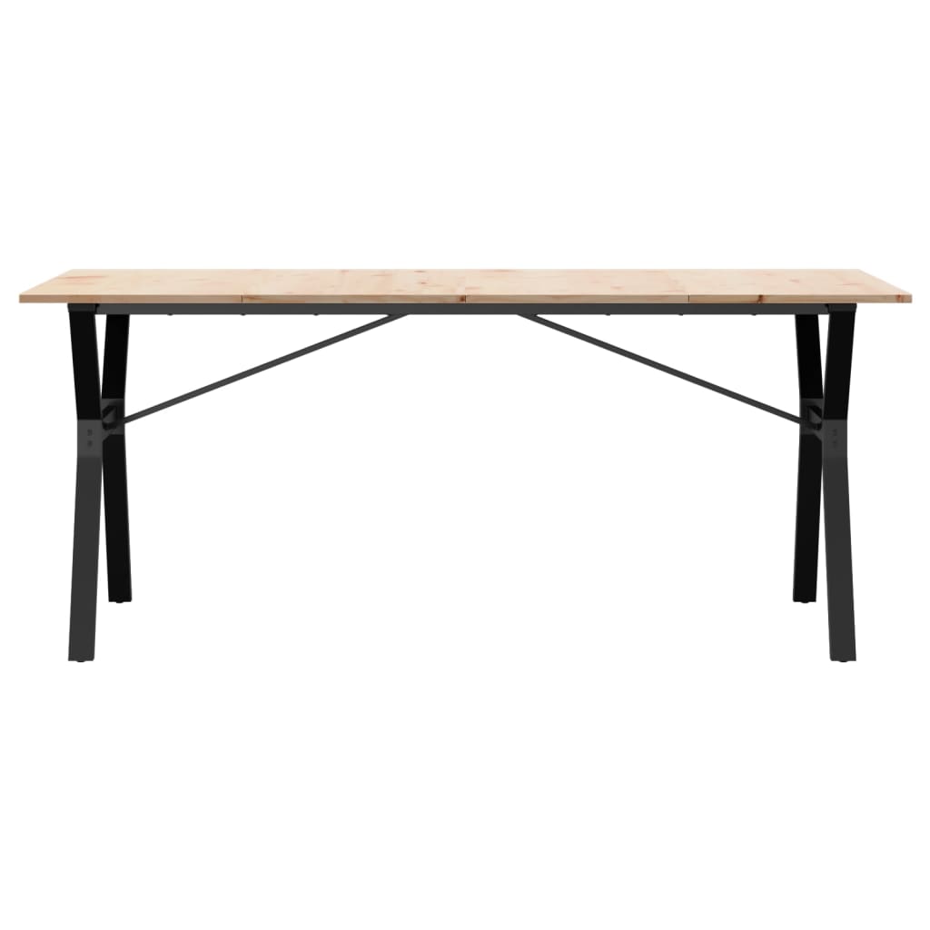 spisebord 180x90x75 cm Y-stel massivt fyrretræ og stål