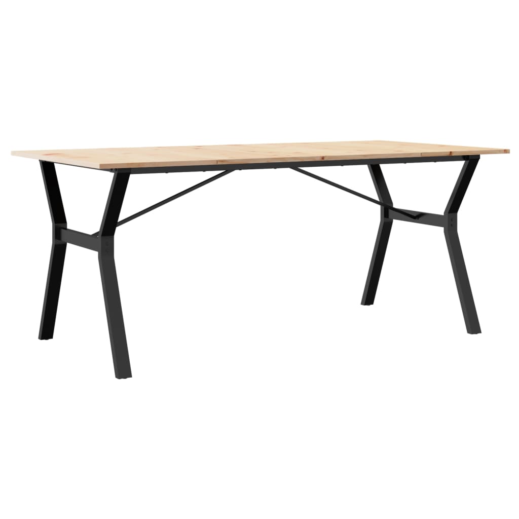 spisebord 180x90x75 cm Y-stel massivt fyrretræ og stål