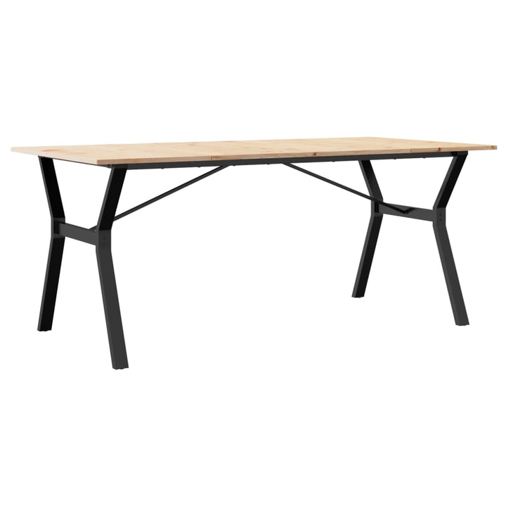spisebord 180x90x75 cm Y-stel massivt fyrretræ og stål