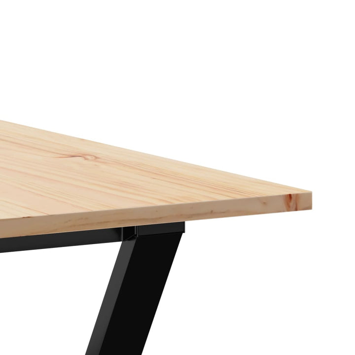 spisebord 180x90x75 cm Y-stel massivt fyrretræ og stål