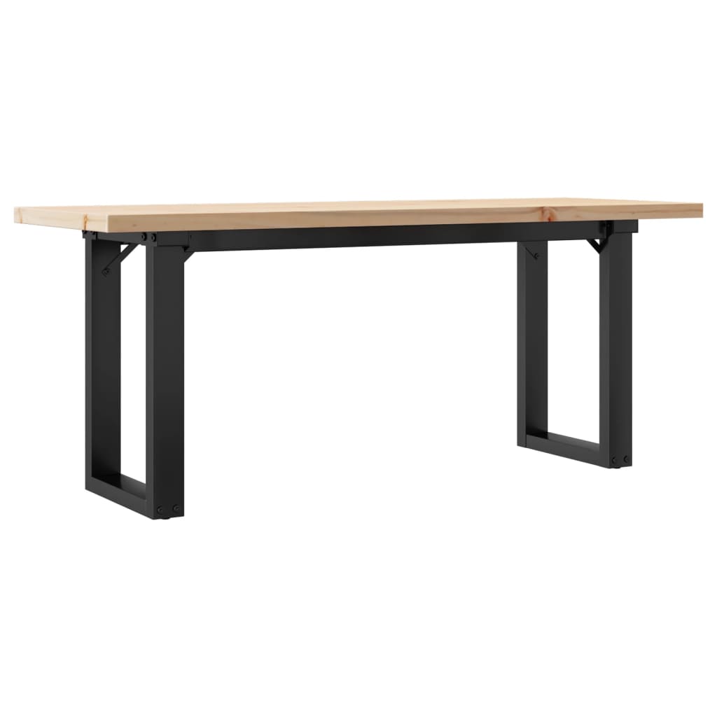 sofabord 110x40x45,5 cm O-stel massivt fyrretræ og stål