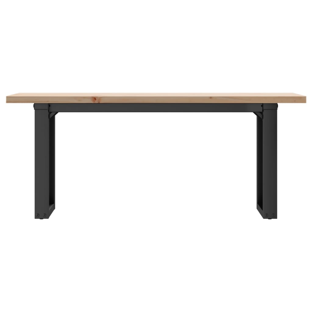 sofabord 110x40x45,5 cm O-stel massivt fyrretræ og stål