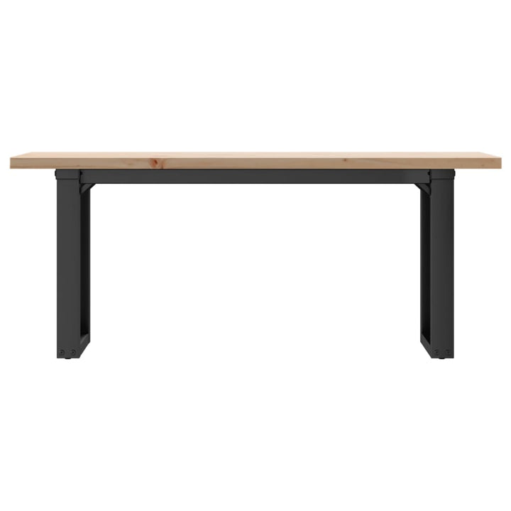 sofabord 110x40x45,5 cm O-stel massivt fyrretræ og stål