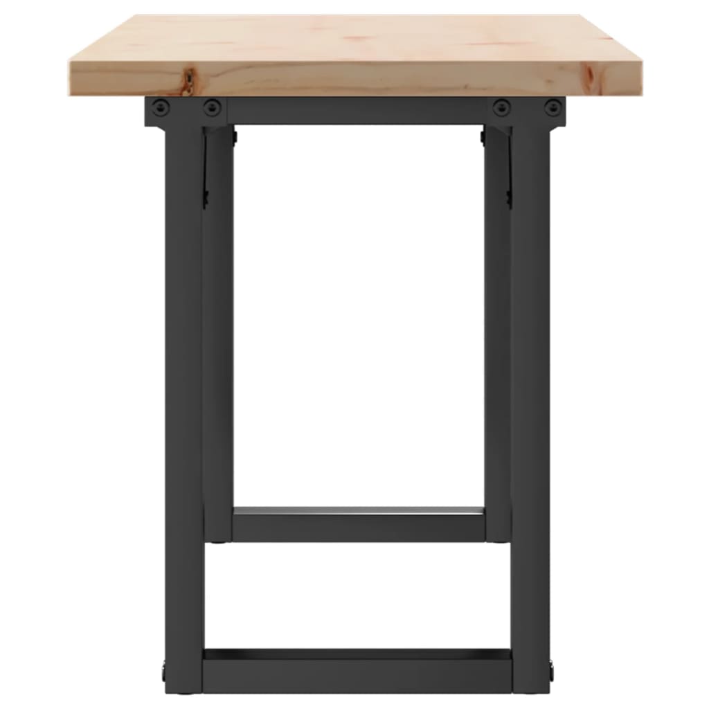 sofabord 110x40x45,5 cm O-stel massivt fyrretræ og stål