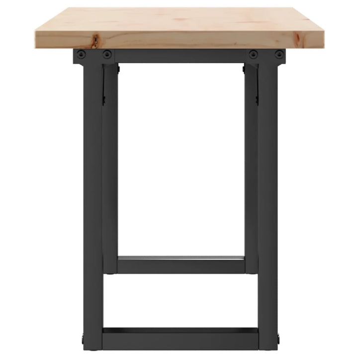 sofabord 110x40x45,5 cm O-stel massivt fyrretræ og stål