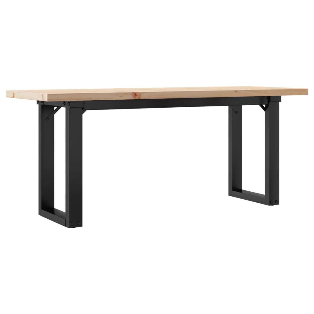 sofabord 110x40x45,5 cm O-stel massivt fyrretræ og stål