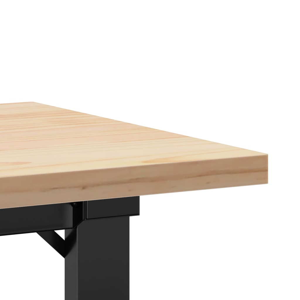sofabord 110x40x45,5 cm O-stel massivt fyrretræ og stål