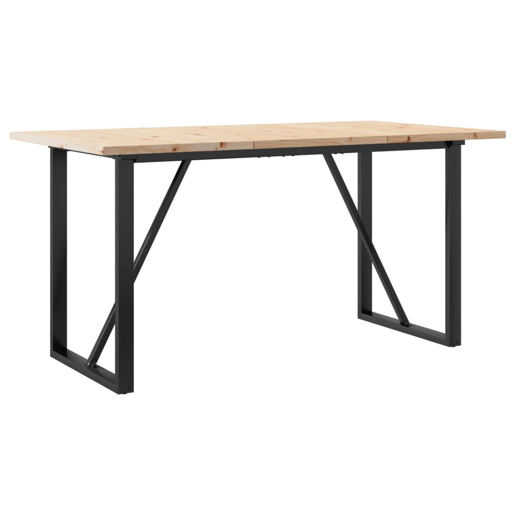 spisebord 140x80x75,5 cm O-stel massivt fyrretræ og stål