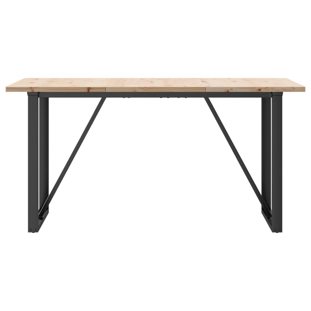 spisebord 140x80x75,5 cm O-stel massivt fyrretræ og stål
