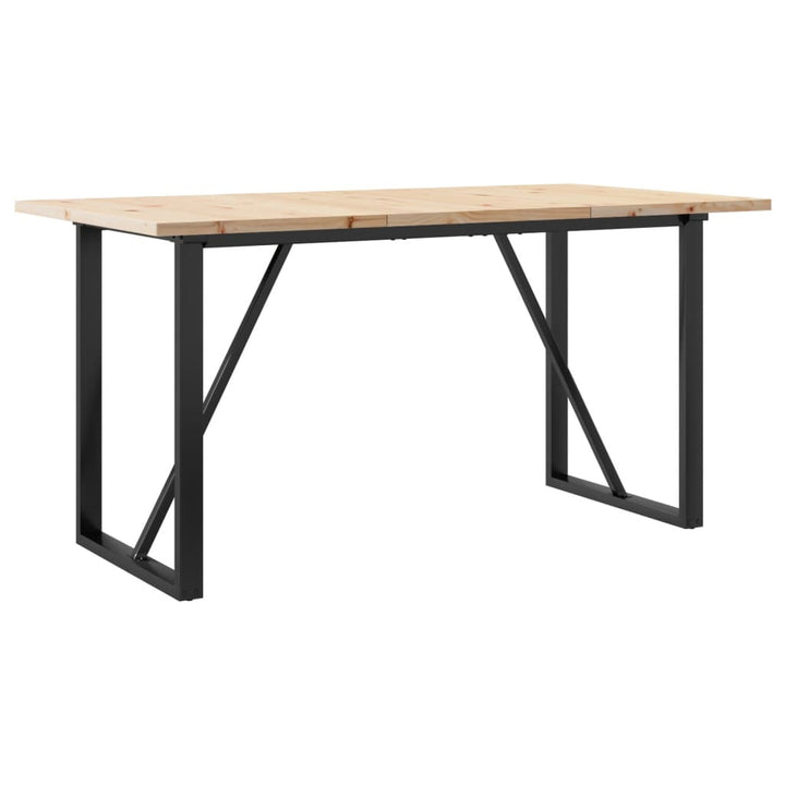 spisebord 140x80x75,5 cm O-stel massivt fyrretræ og stål
