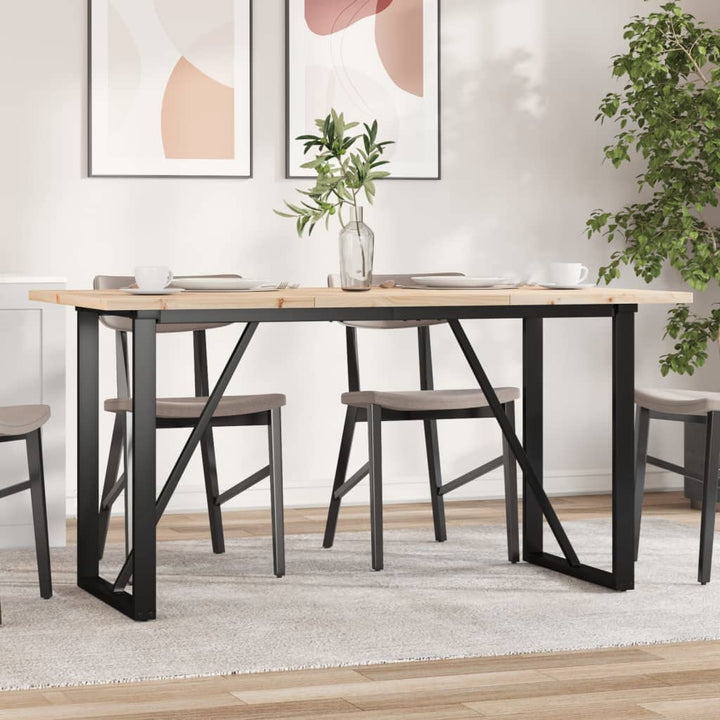spisebord 140x80x75,5 cm O-stel massivt fyrretræ og stål