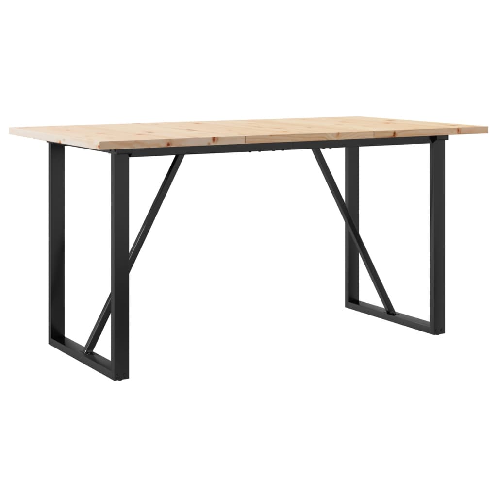 spisebord 160x80x75,5 cm O-stel massivt fyrretræ og stål