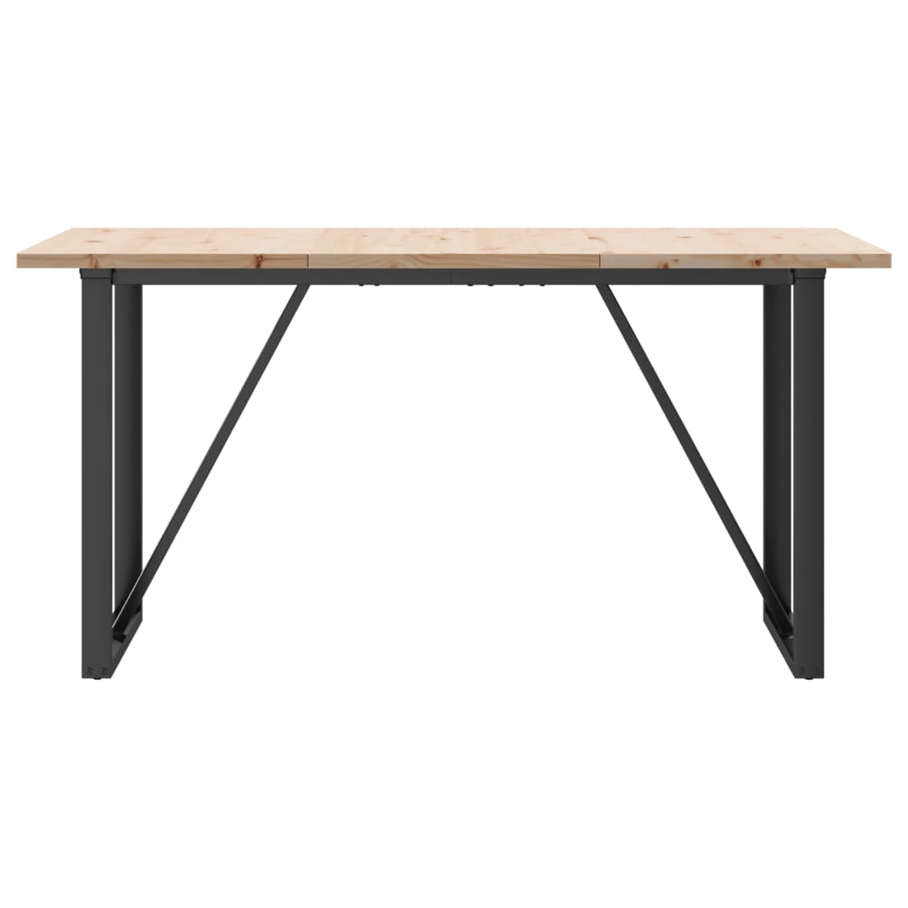 spisebord 160x80x75,5 cm O-stel massivt fyrretræ og stål