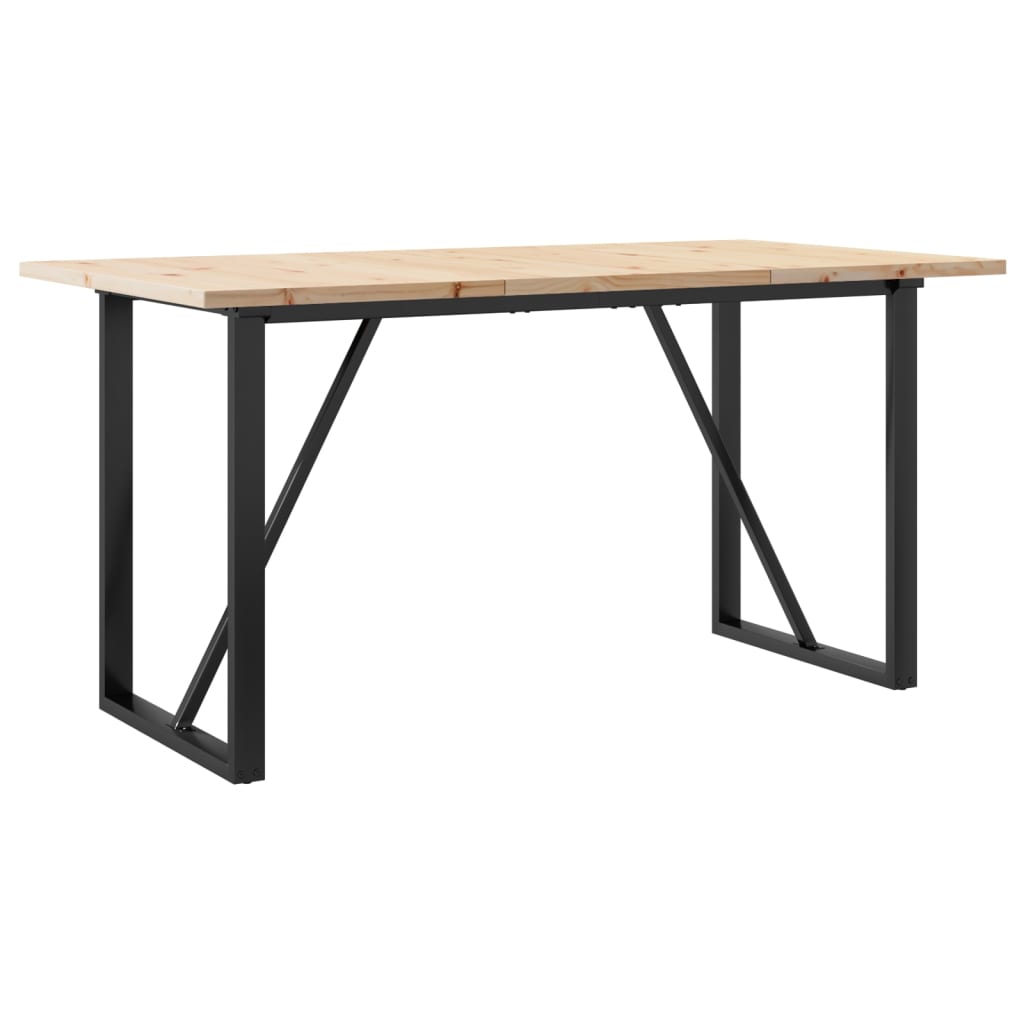 spisebord 160x80x75,5 cm O-stel massivt fyrretræ og stål