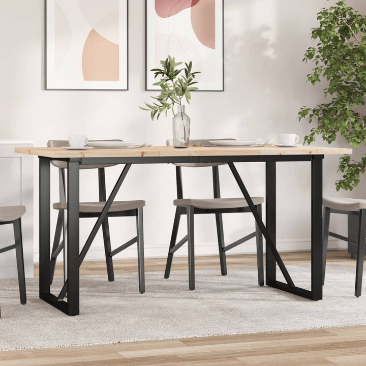 spisebord 160x80x75,5 cm O-stel massivt fyrretræ og stål