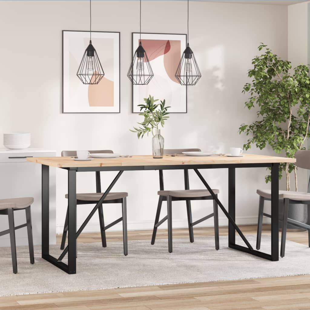 spisebord 180x90x75,5 cm O-stel massivt fyrretræ og stål