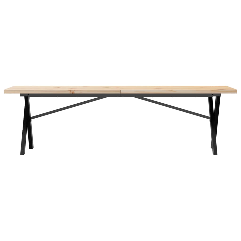 sofabord 160x40x45,5 cm X-stel massivt fyrretræ og stål