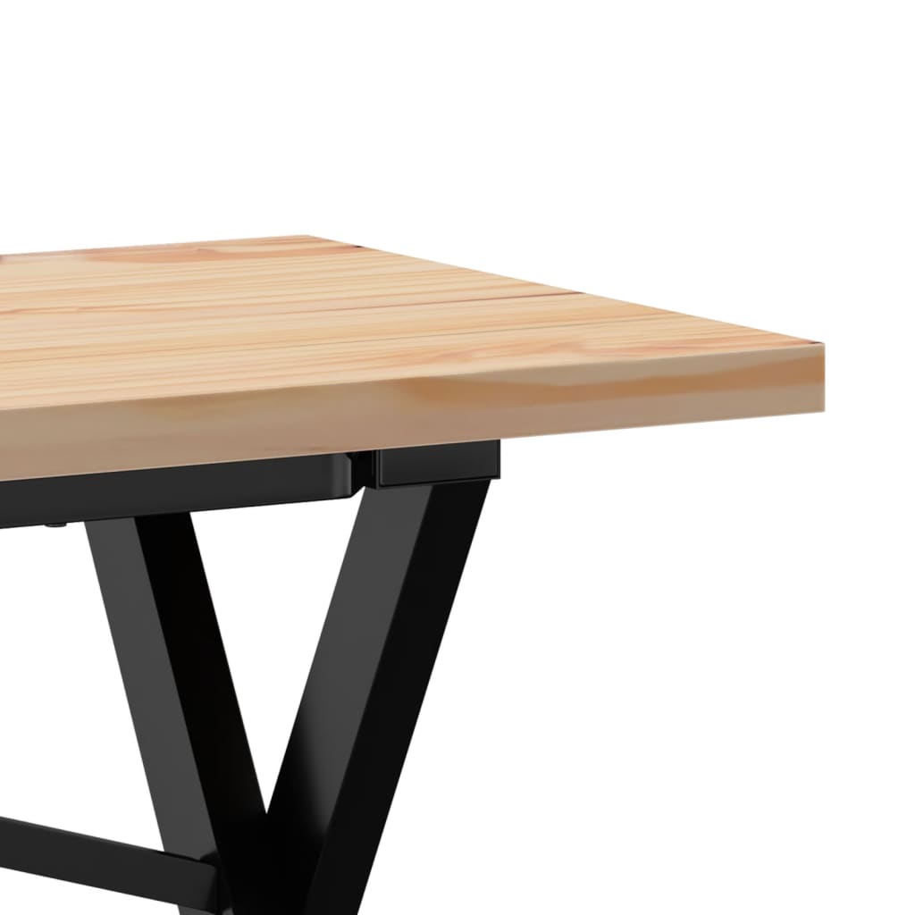 sofabord 160x40x45,5 cm X-stel massivt fyrretræ og stål