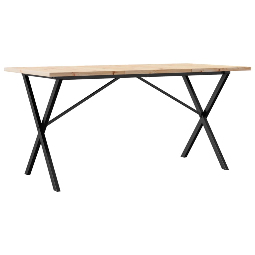 spisebord 160x80x75,5 cm X-stel massivt fyrretræ og stål