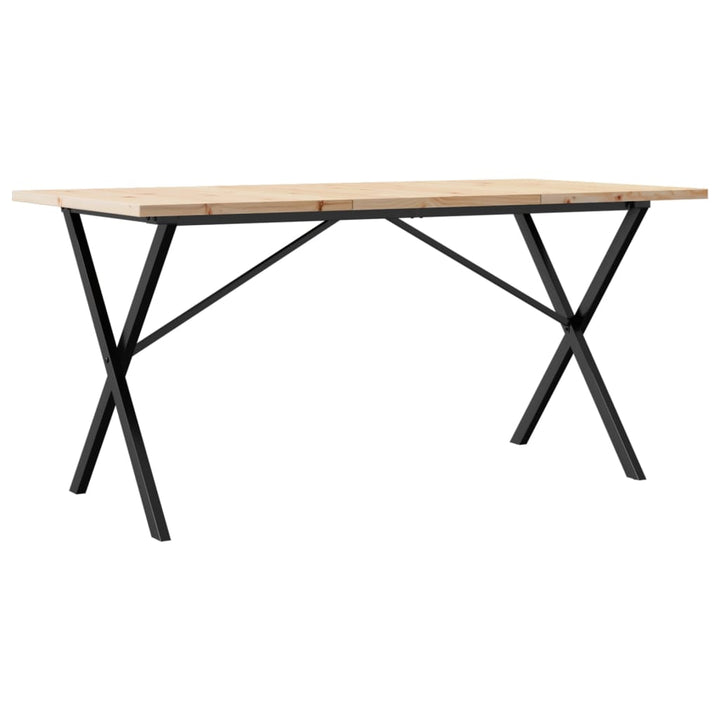 spisebord 160x80x75,5 cm X-stel massivt fyrretræ og stål