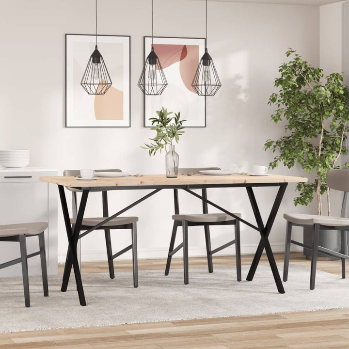 spisebord 160x80x75,5 cm X-stel massivt fyrretræ og stål