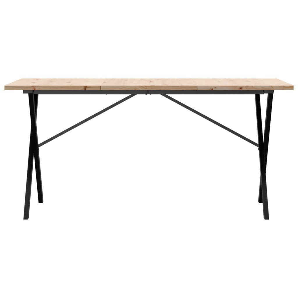 spisebord 160x80x75,5 cm X-stel massivt fyrretræ og stål