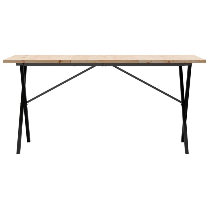 spisebord 160x80x75,5 cm X-stel massivt fyrretræ og stål