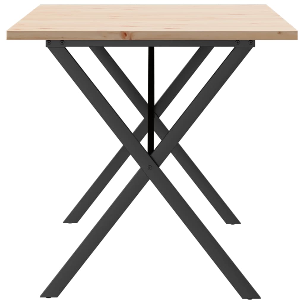 spisebord 160x80x75,5 cm X-stel massivt fyrretræ og stål
