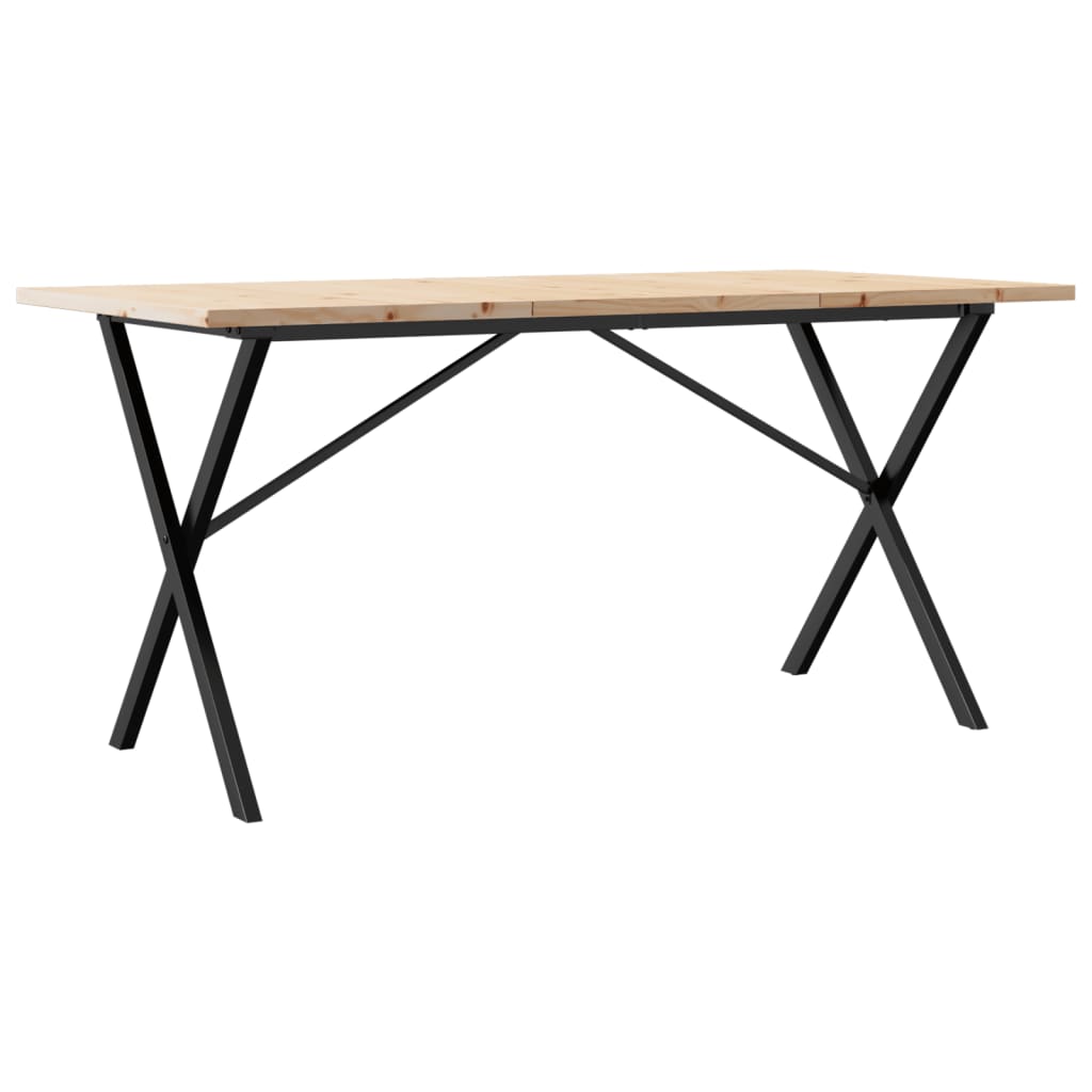 spisebord 160x80x75,5 cm X-stel massivt fyrretræ og stål
