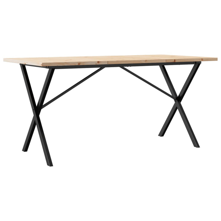 spisebord 160x80x75,5 cm X-stel massivt fyrretræ og stål