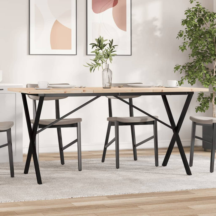 spisebord 160x80x75,5 cm X-stel massivt fyrretræ og stål