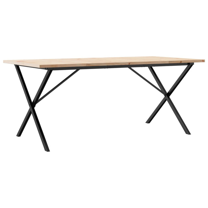 spisebord 180x90x75,5 cm X-stel massivt fyrretræ og stål
