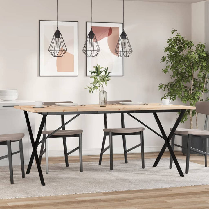 spisebord 180x90x75,5 cm X-stel massivt fyrretræ og stål
