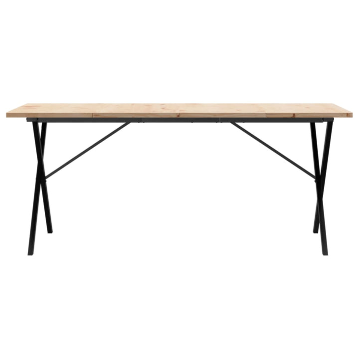 spisebord 180x90x75,5 cm X-stel massivt fyrretræ og stål