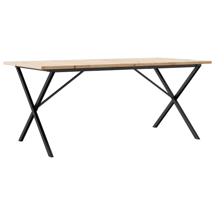 spisebord 180x90x75,5 cm X-stel massivt fyrretræ og stål
