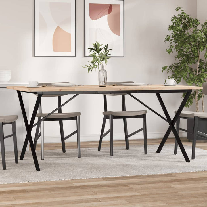 spisebord 180x90x75,5 cm X-stel massivt fyrretræ og stål