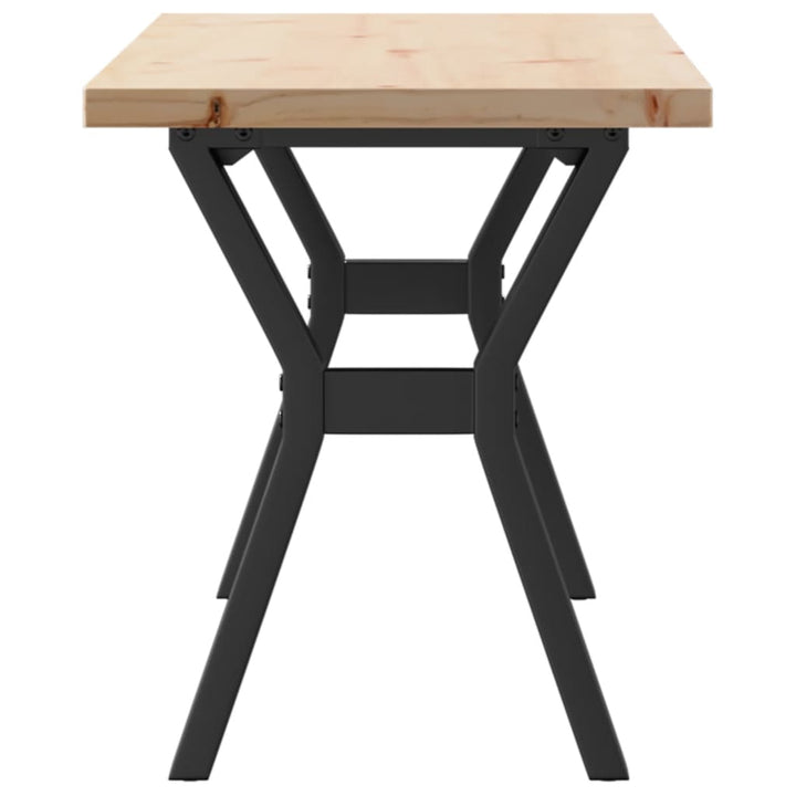 sofabord 110x40x45,5 cm Y-stel massivt fyrretræ og stål