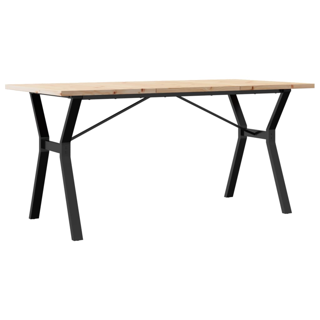 spisebord 140x80x75,5 cm Y-stel massivt fyrretræ og stål