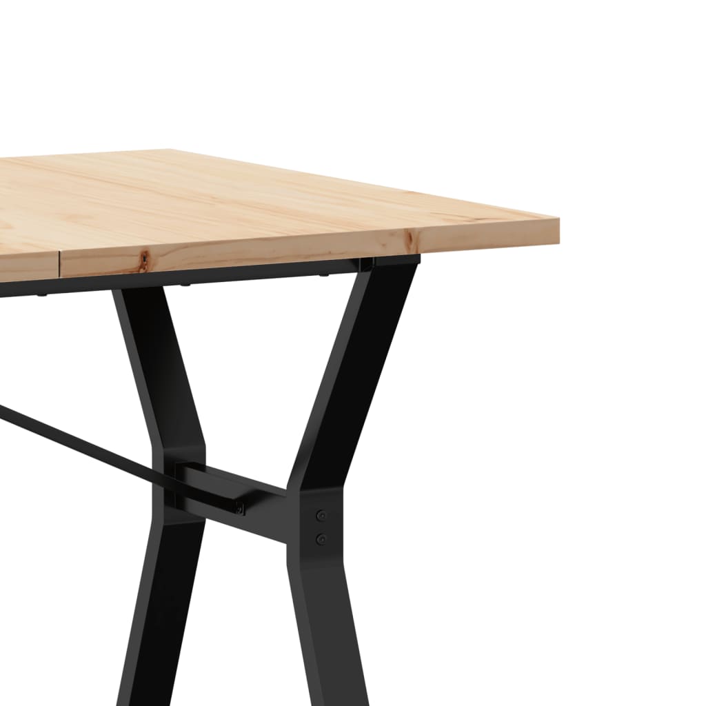 spisebord 140x80x75,5 cm Y-stel massivt fyrretræ og stål