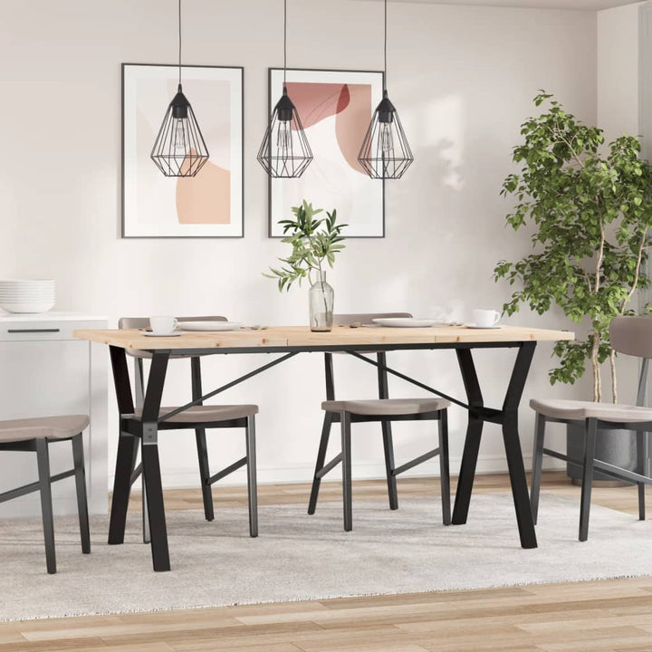 spisebord 160x80x75,5 cm Y-stel massivt fyrretræ og stål