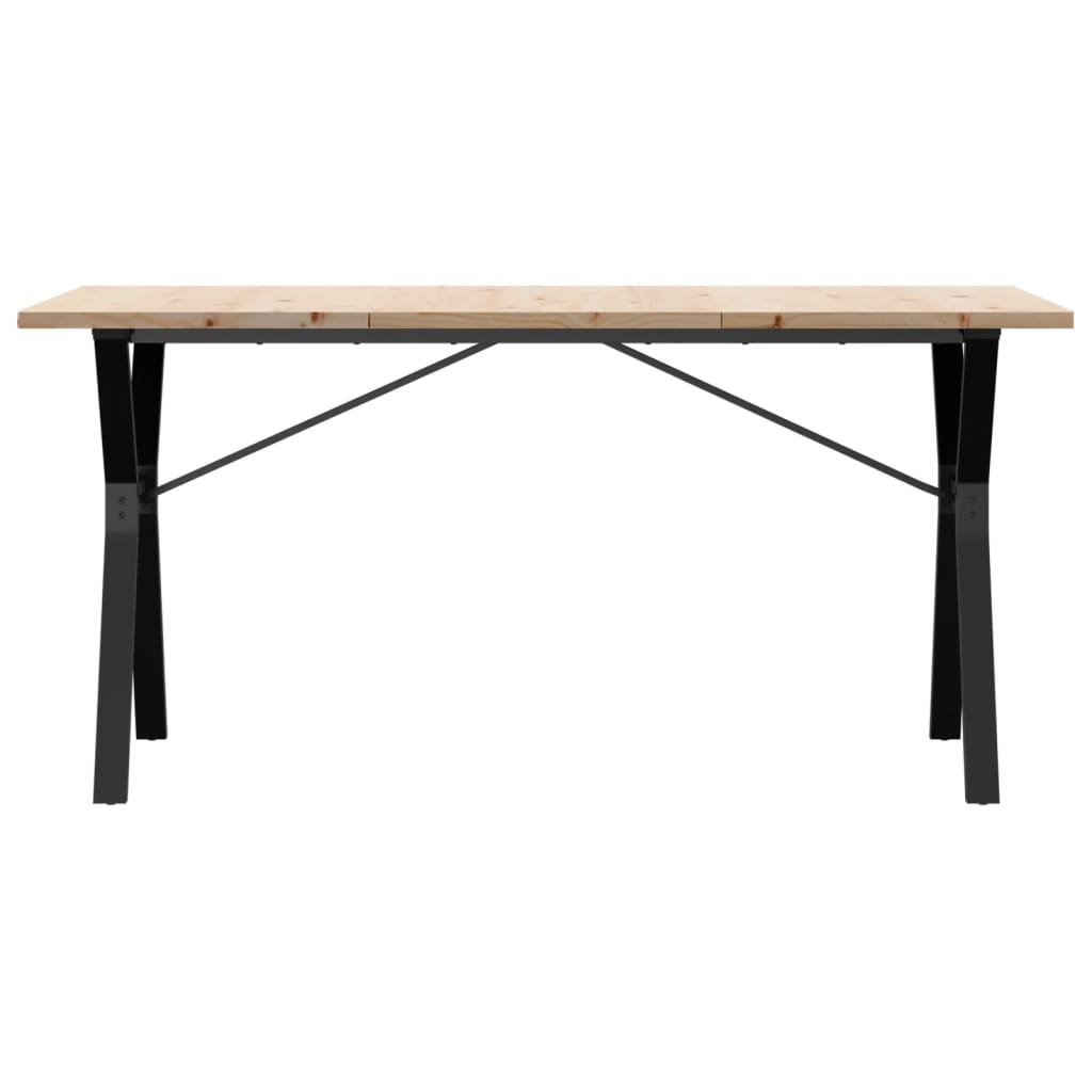 spisebord 160x80x75,5 cm Y-stel massivt fyrretræ og stål