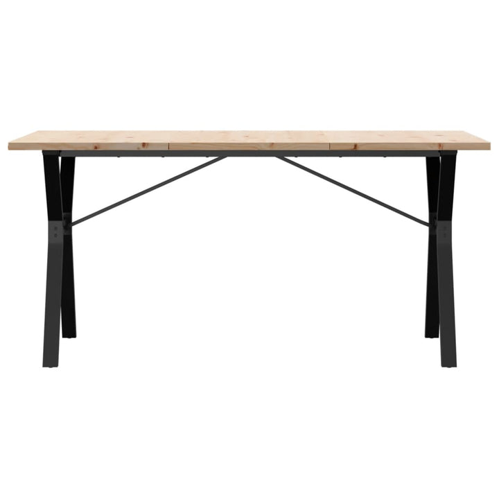 spisebord 160x80x75,5 cm Y-stel massivt fyrretræ og stål