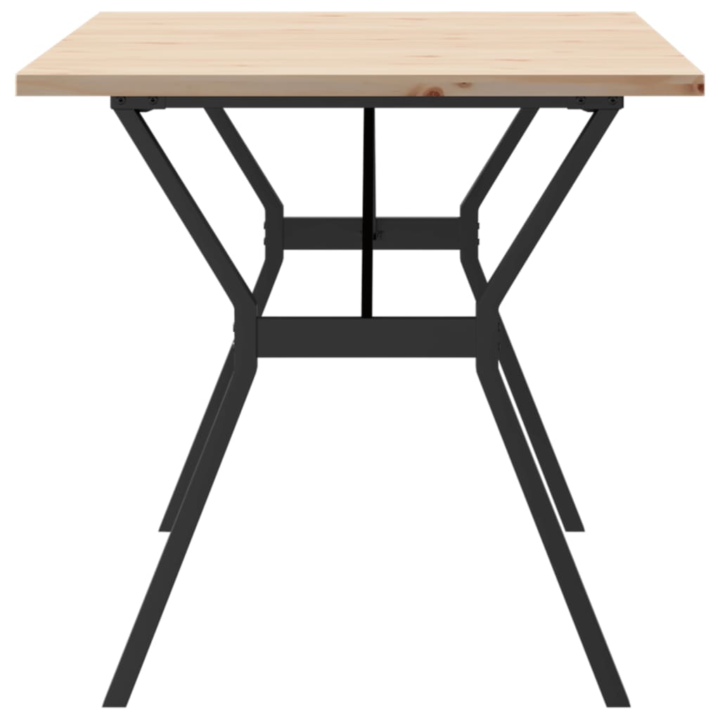 spisebord 160x80x75,5 cm Y-stel massivt fyrretræ og stål