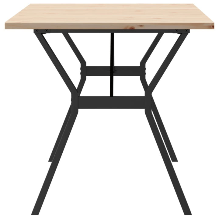 spisebord 160x80x75,5 cm Y-stel massivt fyrretræ og stål