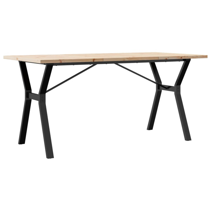 spisebord 160x80x75,5 cm Y-stel massivt fyrretræ og stål