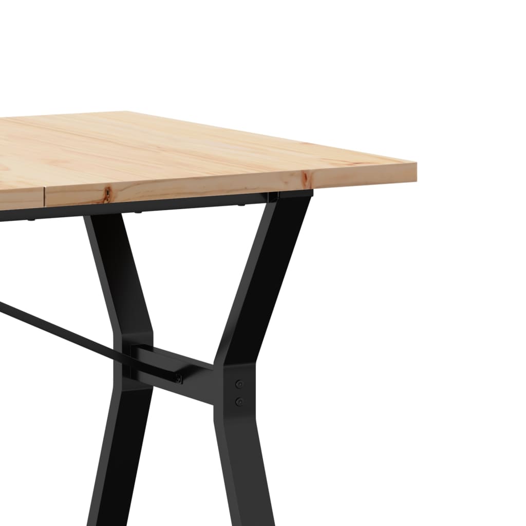 spisebord 160x80x75,5 cm Y-stel massivt fyrretræ og stål