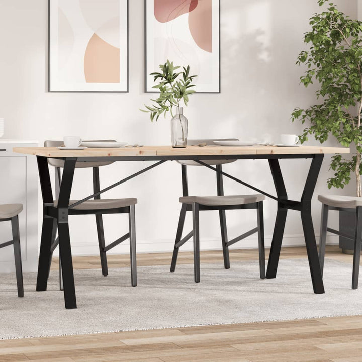 spisebord 160x80x75,5 cm Y-stel massivt fyrretræ og stål