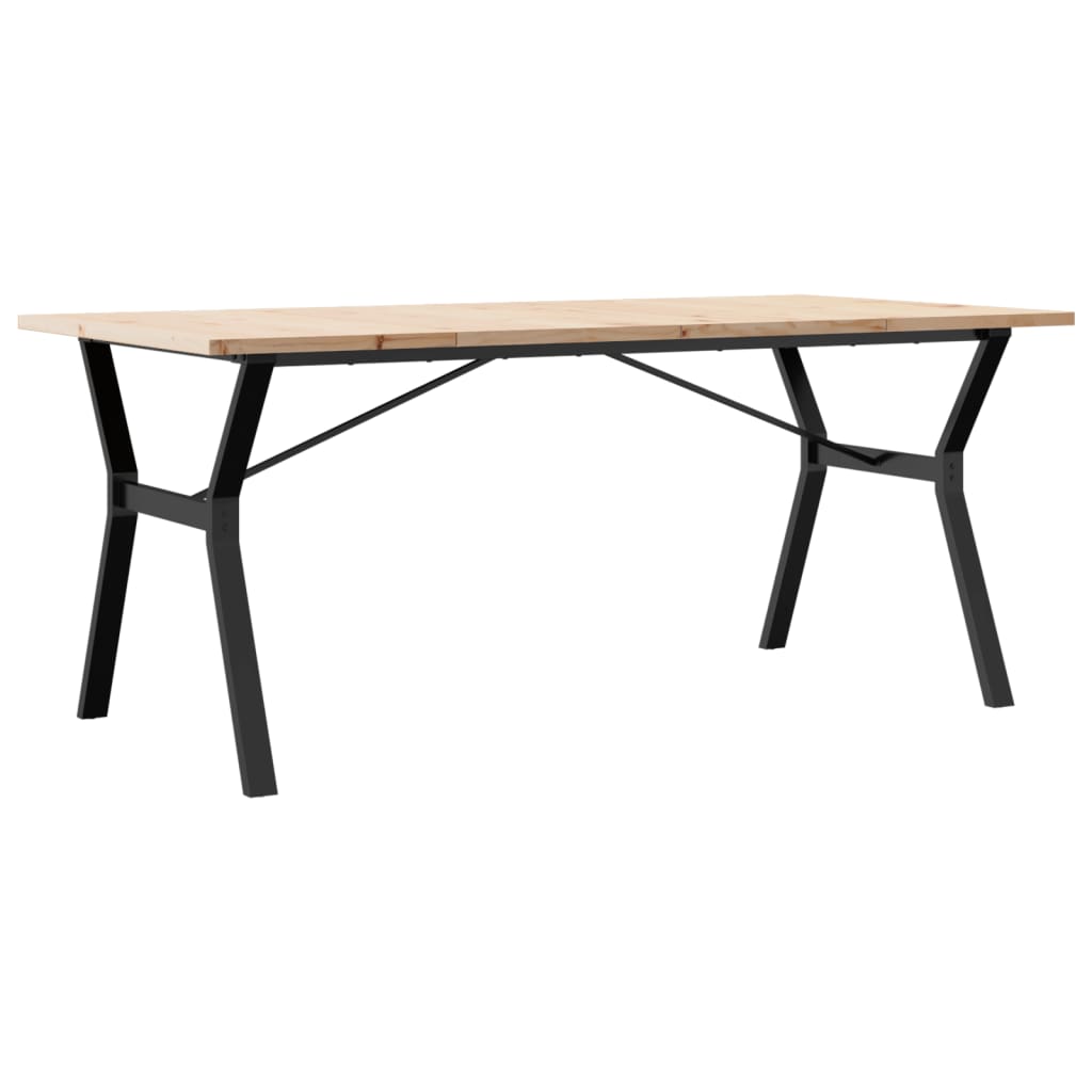 spisebord 180x90x75,5 cm Y-stel massivt fyrretræ og stål